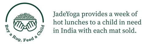 Jade provides a week of hot lunches to a child in need in India with each mat sold