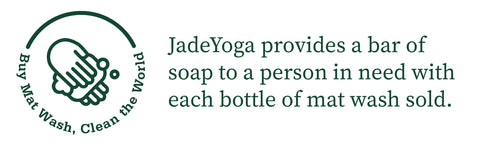 Jade provides a bar of soap to a person in need with each bottle of mat wash sold